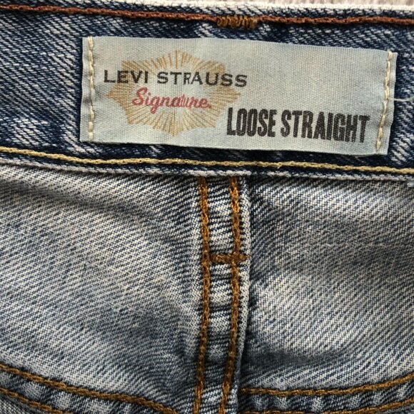 Levis Signature Mens Jeans Size 30x32 Loose Straight Leg Blue Denim Casual - Picture 3 of 14